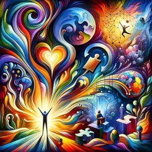 Denna bild illustrerar fem skäl till att utveckla sin kreativa förmåga.