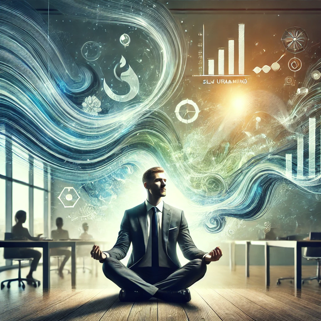 En affärsman som mediterar